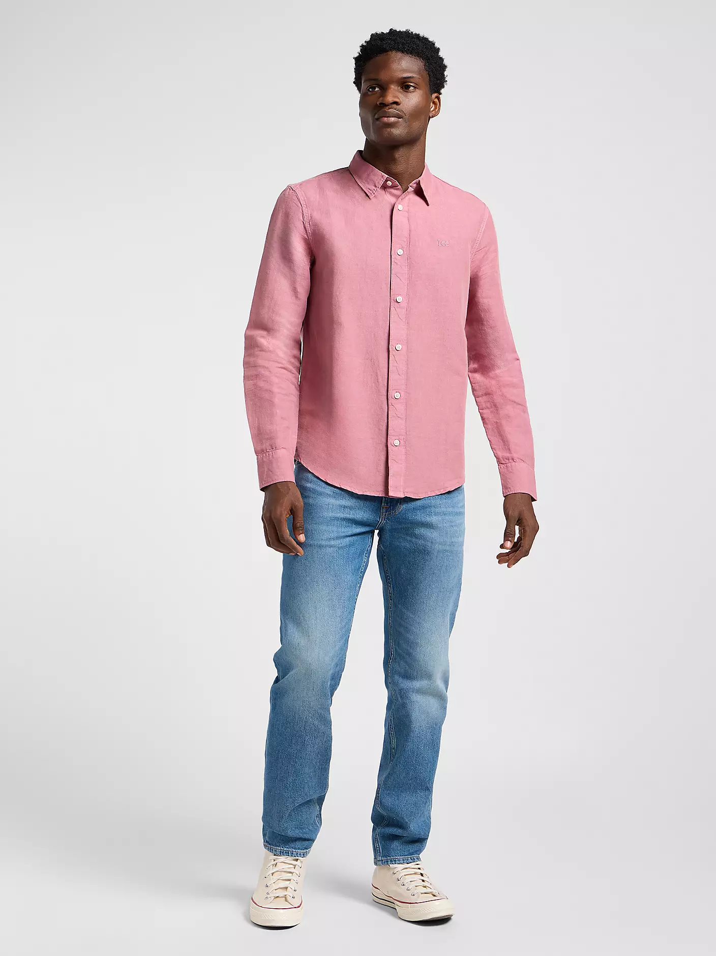 MĘSKA KOSZULA LEE PATCH SHIRT GARMENT DYE MAUVE 112363906