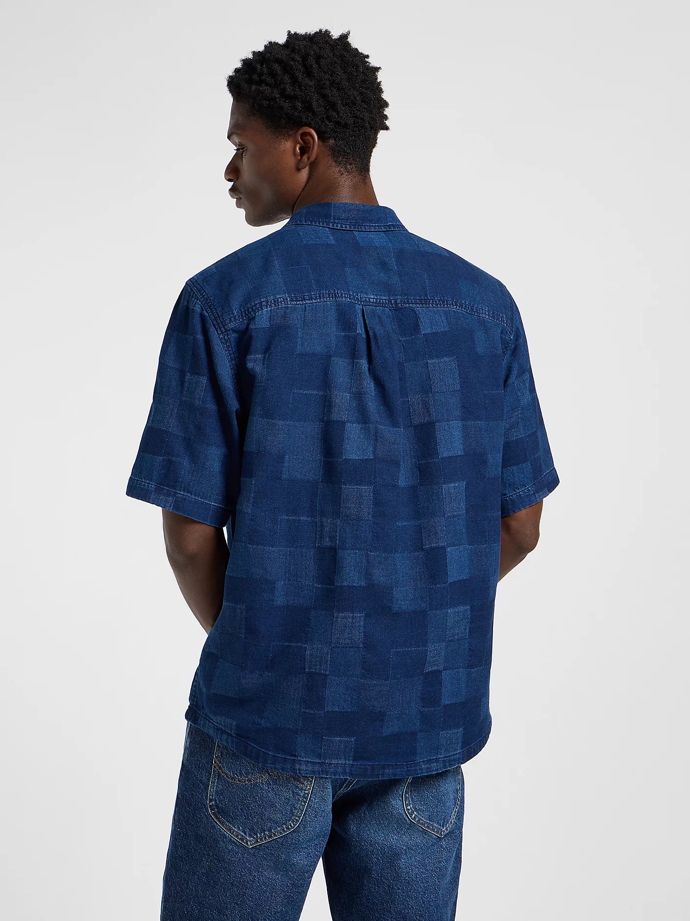 Meska Koszula Lee Popover Shirt SS Indigo Patchwork Dobby 112364121