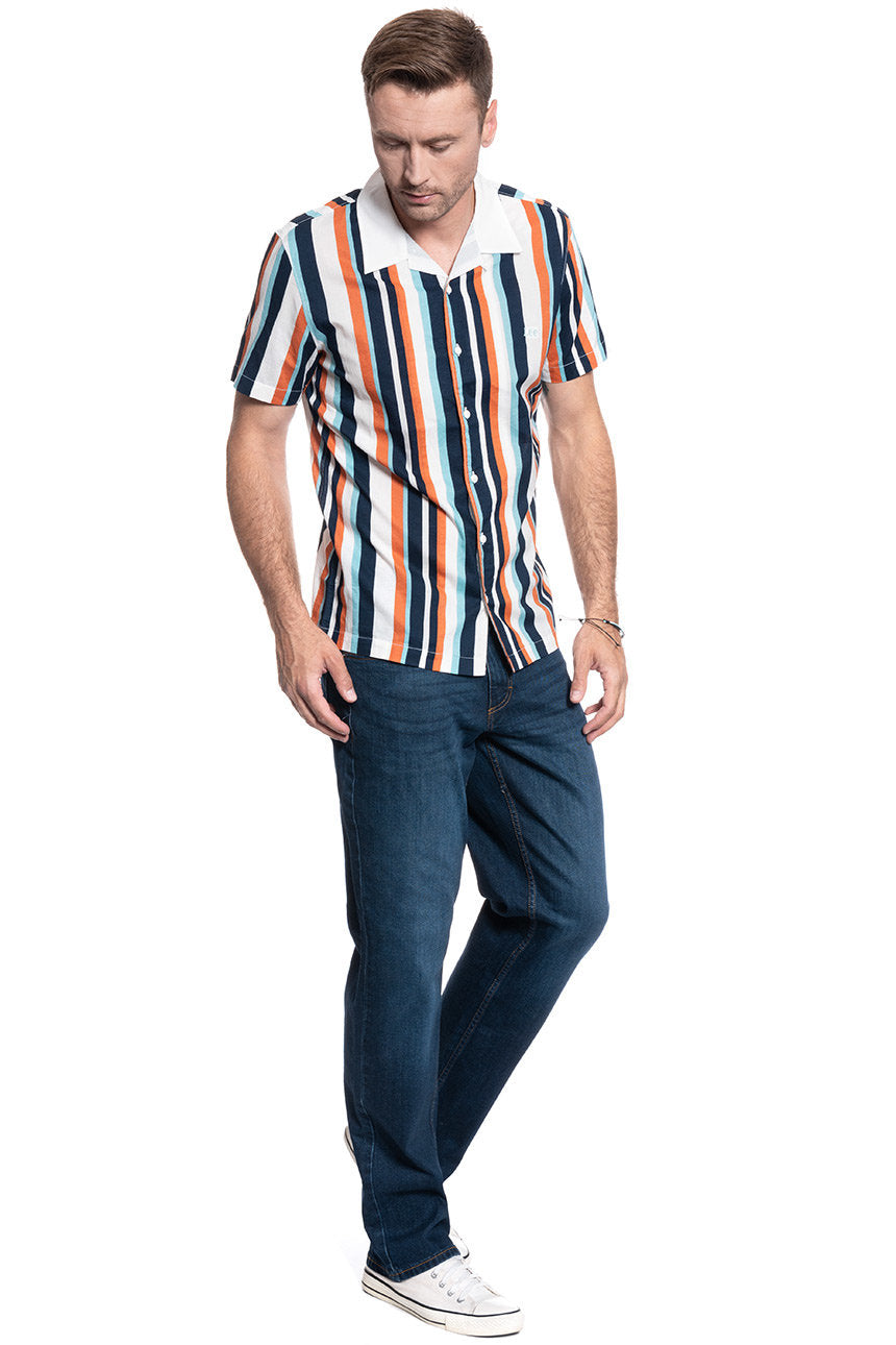 MĘSKA KOSZULA LEE SS BOWLING SHIRT REGULAR FIT DESERT ORANGE L68BTAOB 112117037