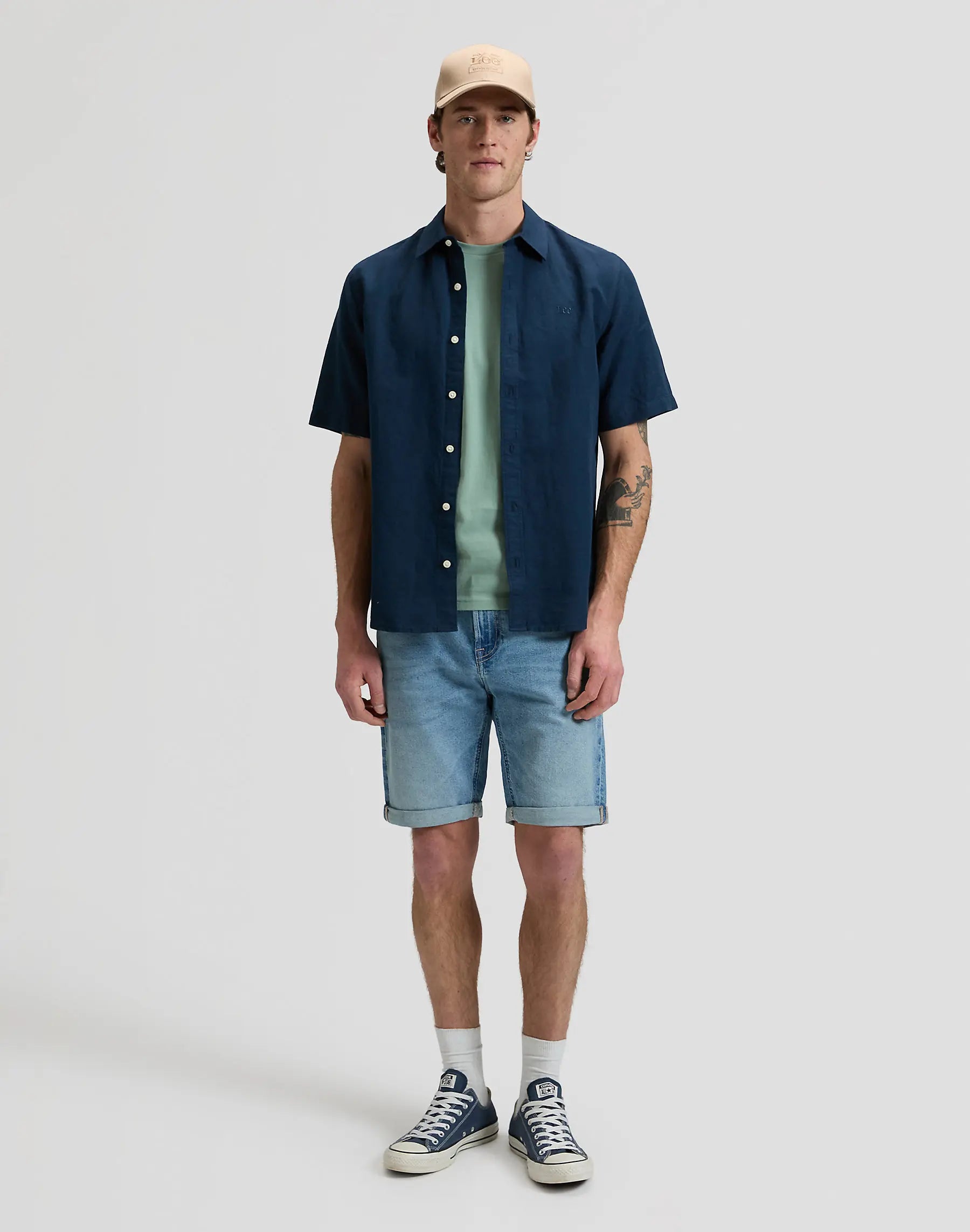 MESKA KOSZULA LEE SS SHIRT RIVET NAVY 112376564