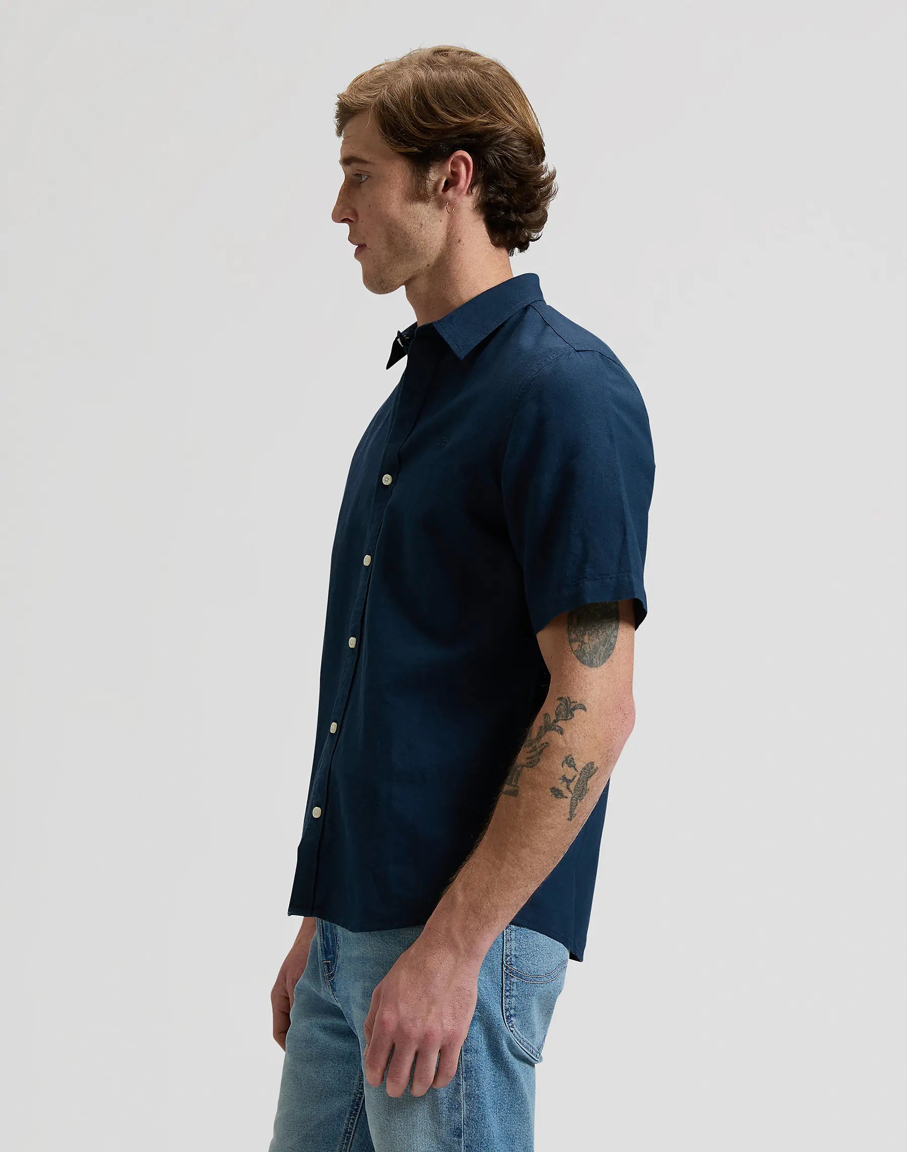 MESKA KOSZULA LEE SS SHIRT RIVET NAVY 112376564