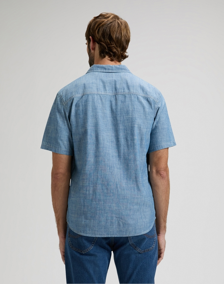 MĘSKA KOSZULA LEE SS UTILITY WORKSHIRT LIGHT CHAMBRAY 112376591