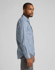 MĘSKA KOSZULA MATERIAŁOWA LEE ONE POCKET SHIRT WASHED BLUE L66NQALR 112116600