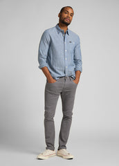 MĘSKA KOSZULA MATERIAŁOWA LEE ONE POCKET SHIRT WASHED BLUE L66NQALR 112116600