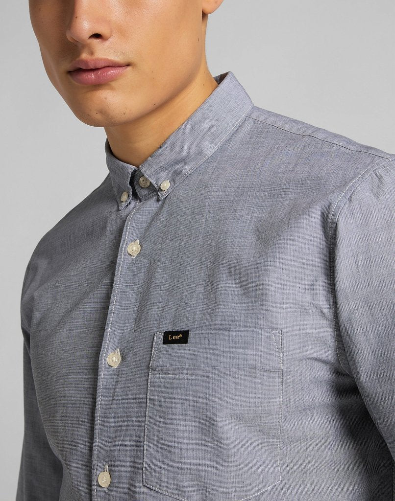 MĘSKA KOSZULA MATERIAŁOWA LEE SLIM BUTTON DOWN CLOUDBURST GREY L66XNFJE 112116754