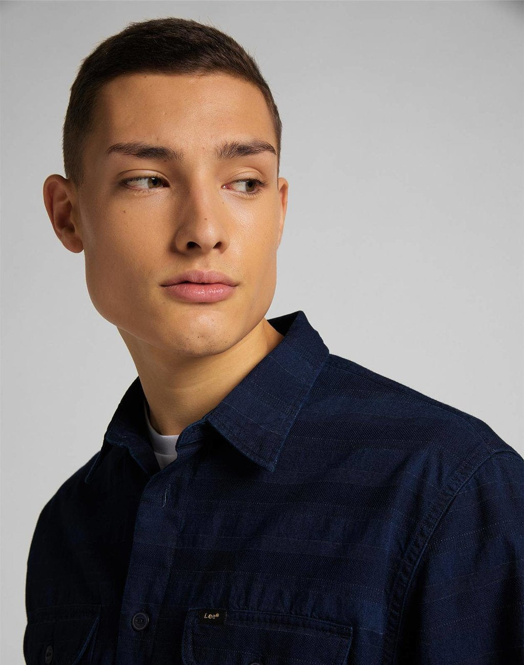MĘSKA KOSZULA MATERIAŁOWA LEE WORKER SHIRT INDIGO L68HKPDK 112117138
