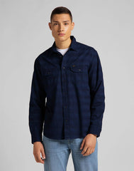 MĘSKA KOSZULA MATERIAŁOWA LEE WORKER SHIRT INDIGO L68HKPDK 112117138
