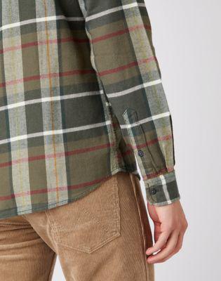 MĘSKA KOSZULA MATERIAŁOWA WRANGLER LS 2PKT FLAP SHIRT IVY GREEN W5A53WXIX 112141427