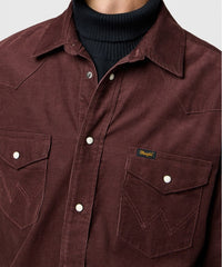 Meska Koszula Sztruksowa Wrangler Western Cord Shirt Mahogany 112371428