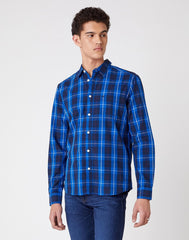 MĘSKA KOSZULA W KRATE WRANGLER LS 1PKT SHIRT VICTORIA BLUE W5A14MXJS 112129959