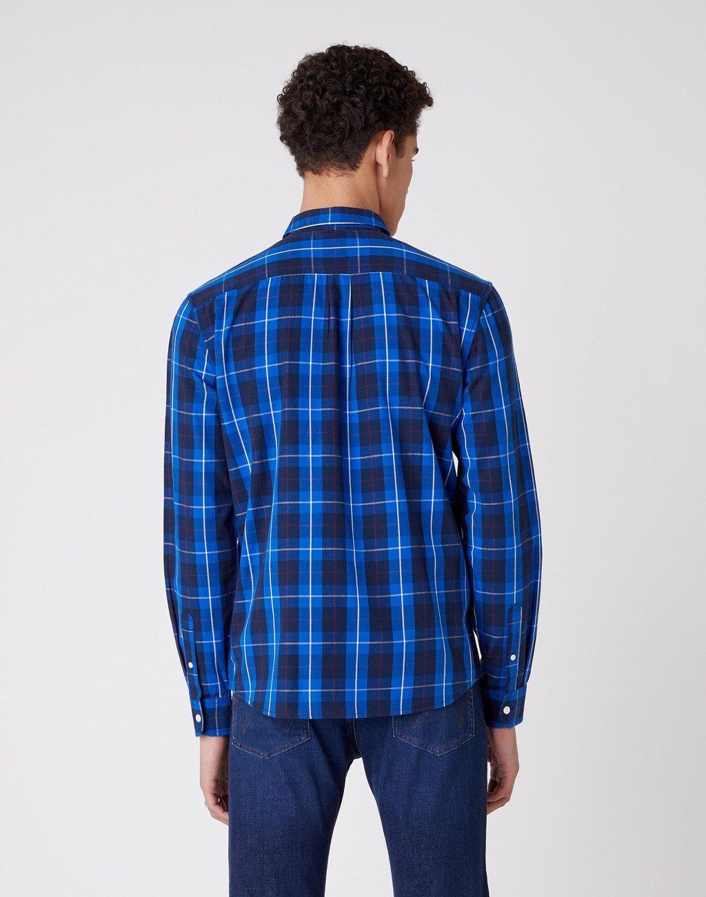 MĘSKA KOSZULA W KRATE WRANGLER LS 1PKT SHIRT VICTORIA BLUE W5A14MXJS 112129959
