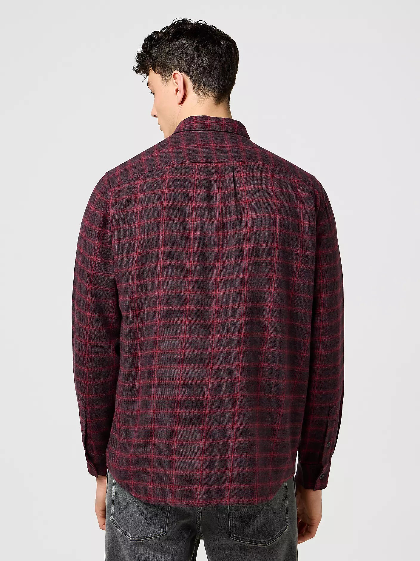 Męska Koszula Wrangler 1 Pkt Flannel Shirt Black Wine 112371522