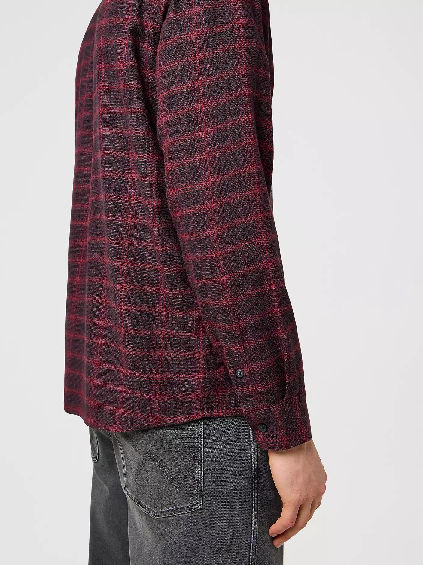 Męska Koszula Wrangler 1 Pkt Flannel Shirt Black Wine 112371522