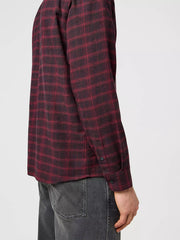 Męska Koszula Wrangler 1 Pkt Flannel Shirt Black Wine 112371522