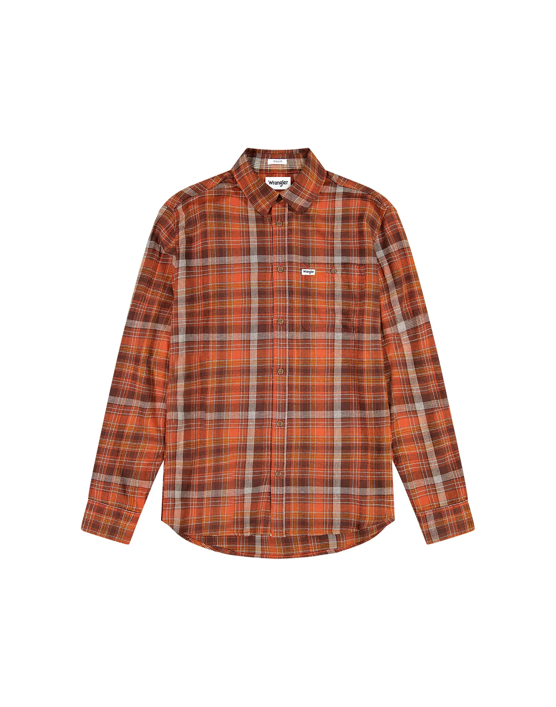 MESKA KOSZULA WRANGLER 1 PKT FLANNEL SHIRT FIRED BRICK 112371430