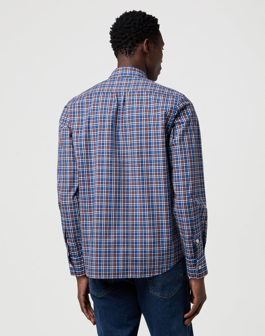 Męska Koszula Wrangler 1 Pkt Poplin Shirt Dark Blue 112371403