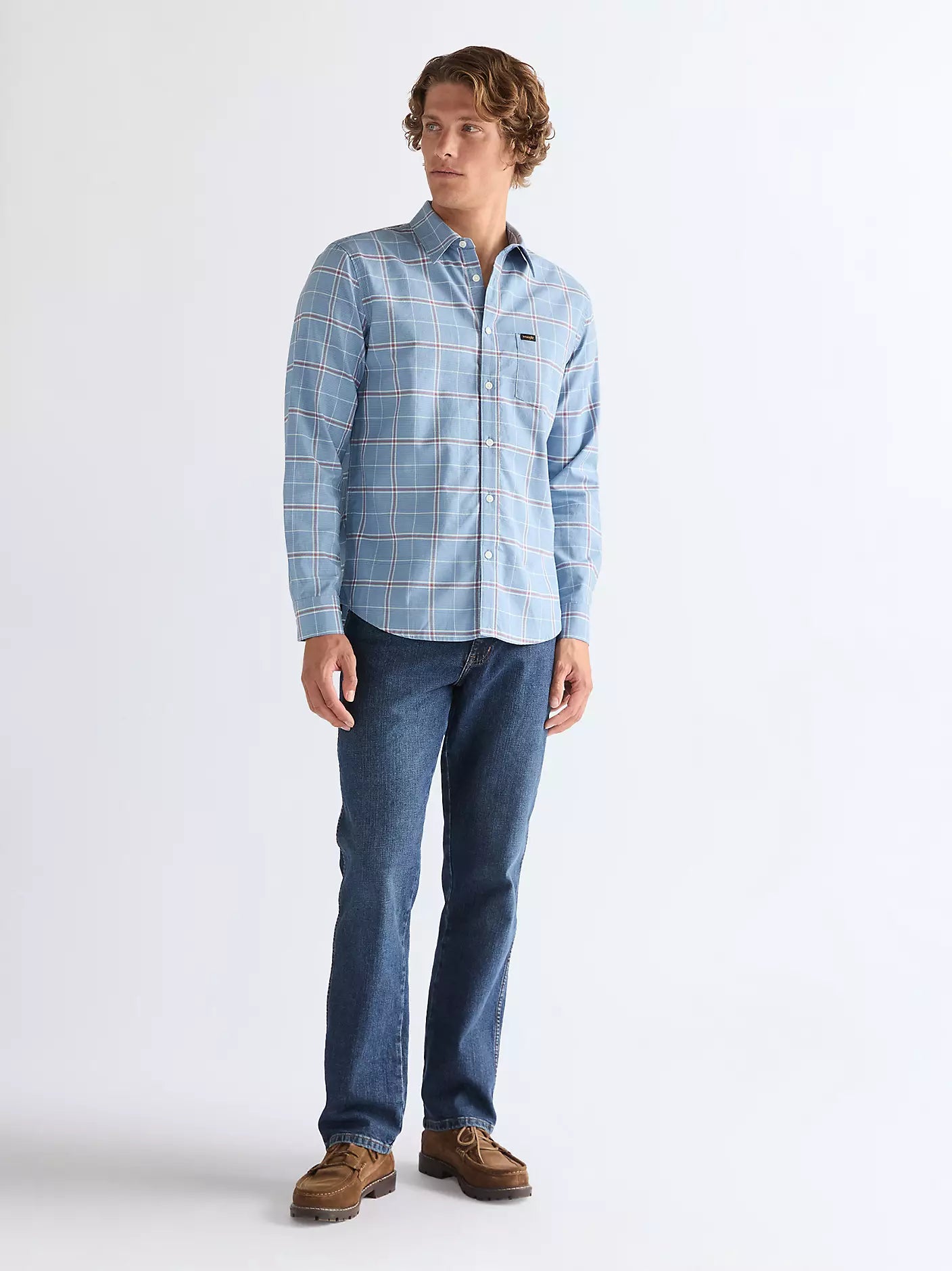 Męska Koszula Wrangler 1 Pkt Shirt Ashley Blue 112378488