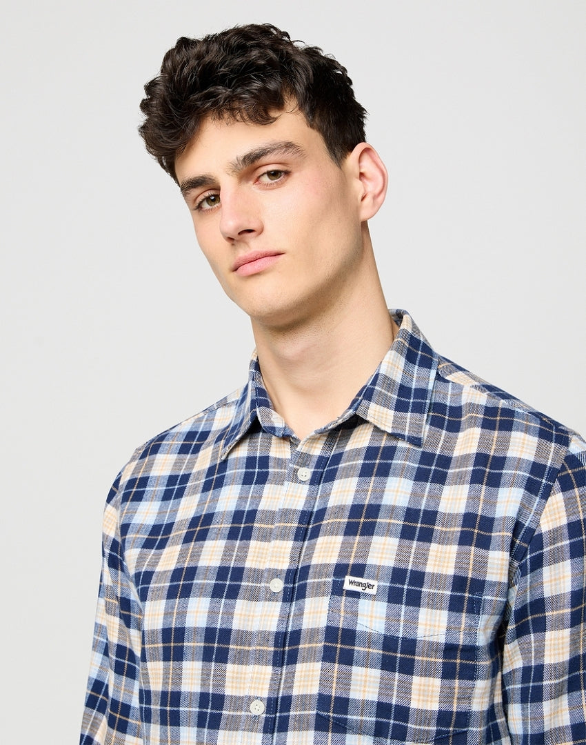 Męska Koszula Wrangler 1 PKT Shirt Blue 112371405