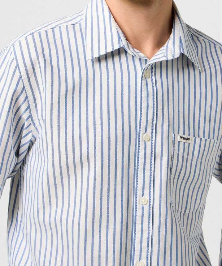 Meska Koszula Wrangler 1 Pkt Shirt Blue Oxford 112372981