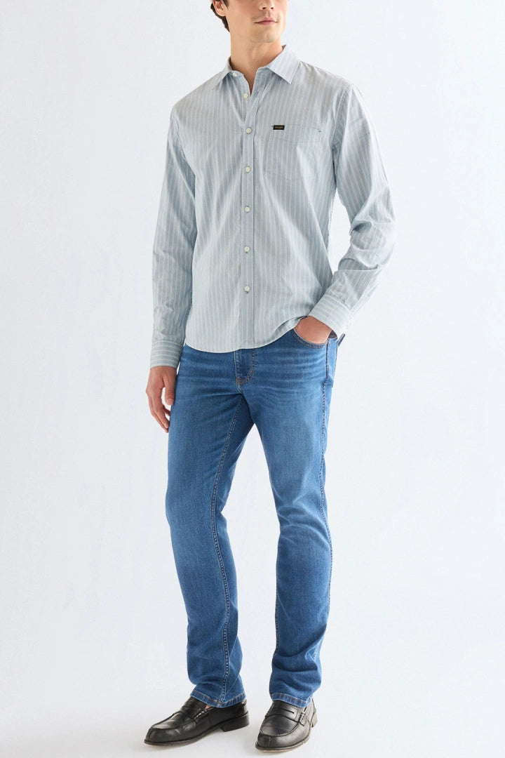 Męska Koszula Wrangler 1 Pkt Shirt Blue Stripe 112378486