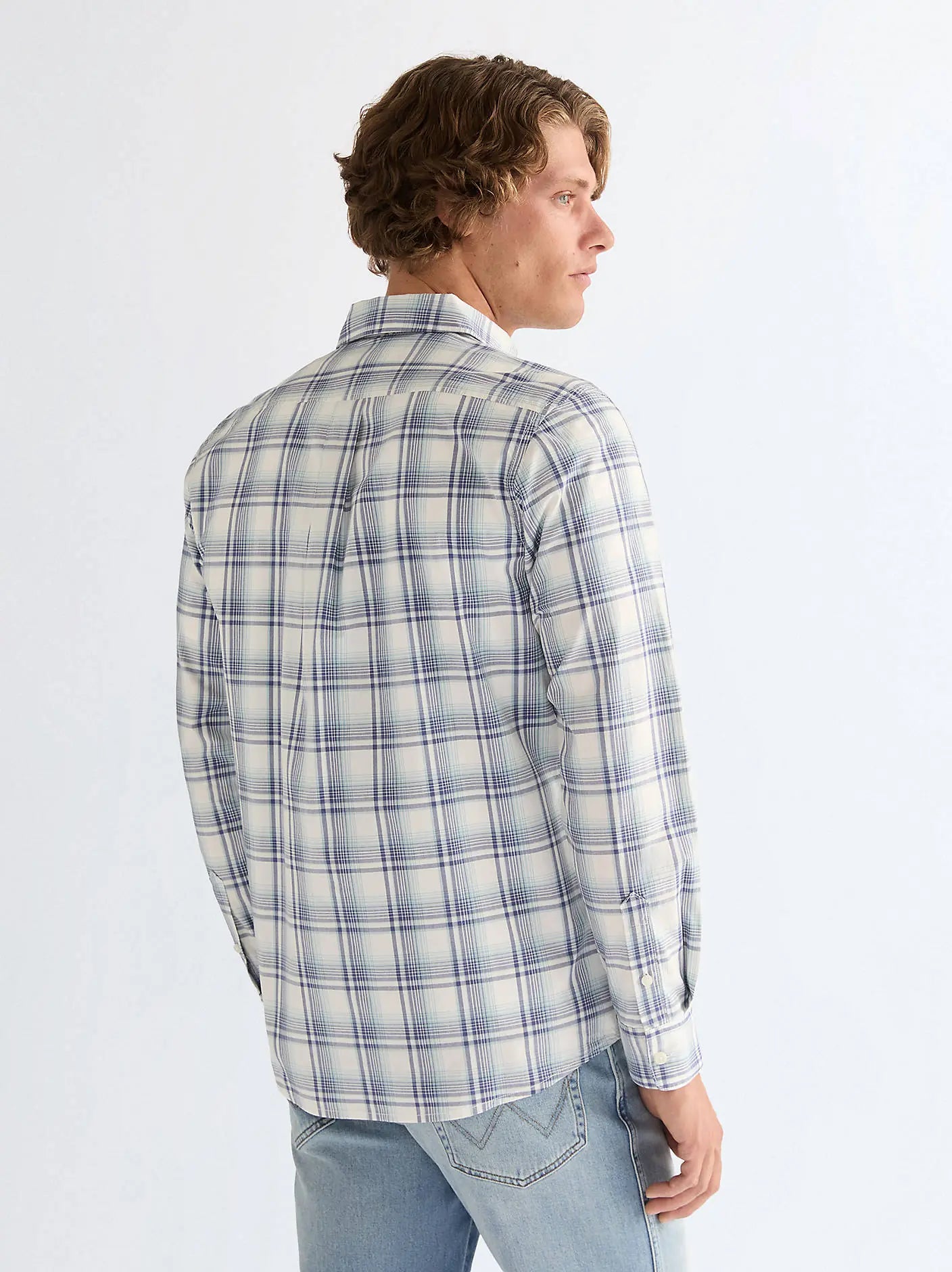 Męska Koszula Wrangler 1 PKT Shirt Blue White 112378035