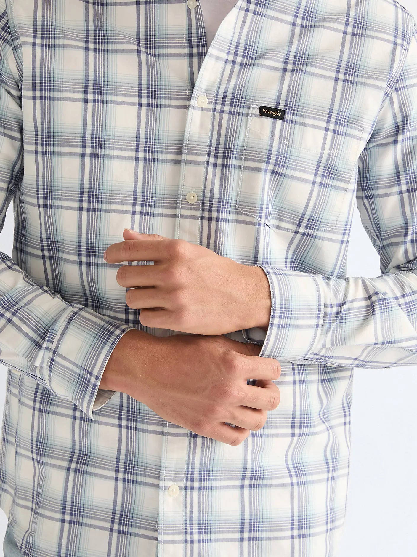 Męska Koszula Wrangler 1 PKT Shirt Blue White 112378035