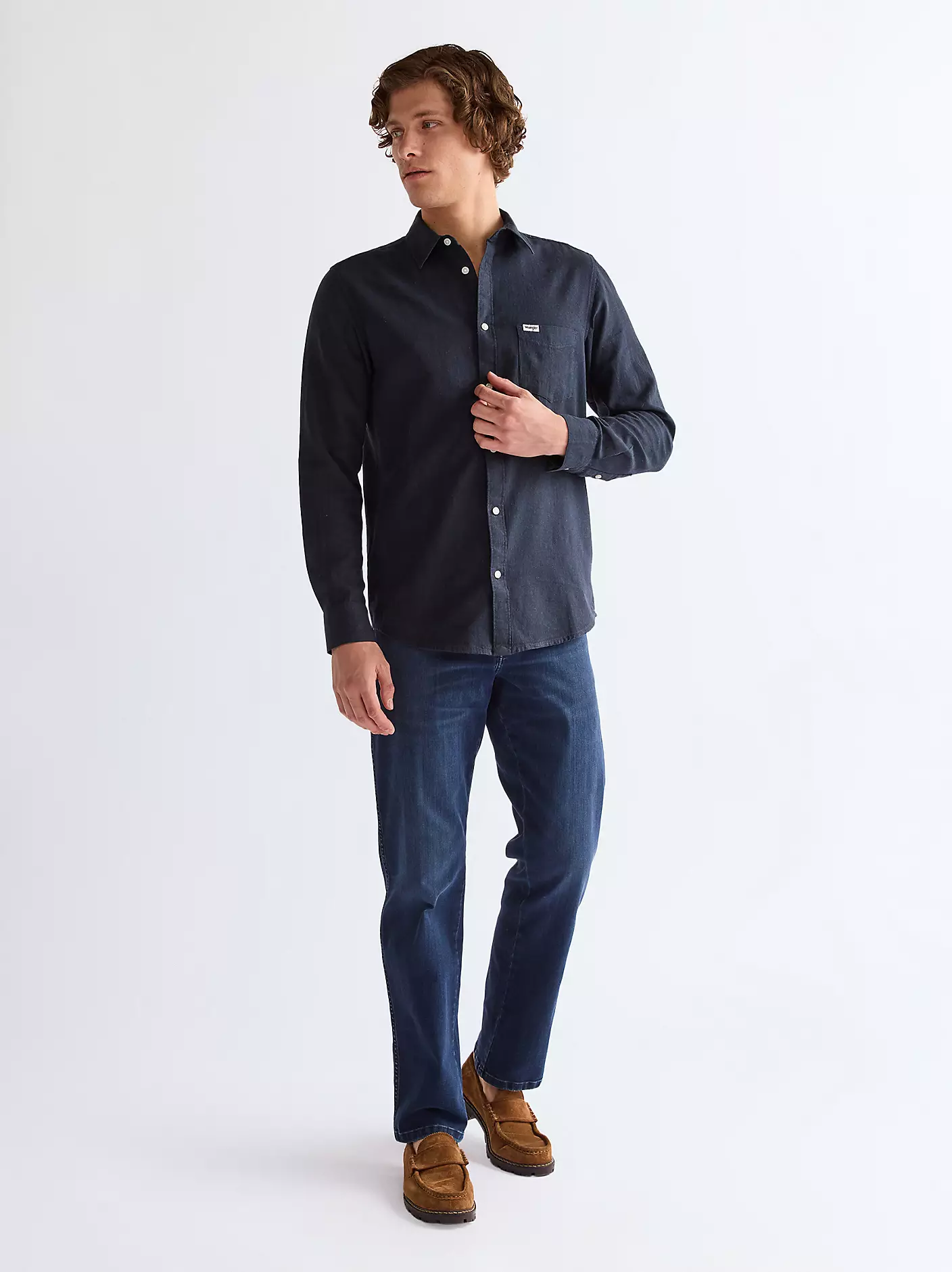 MĘSKA KOSZULA WRANGLER 1 PKT SHIRT DARK NAVY 112362751