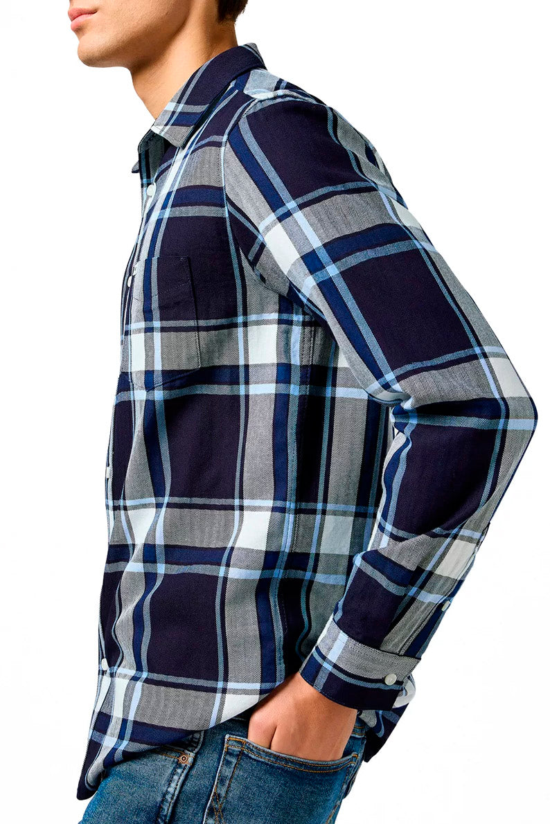 MESKA KOSZULA WRANGLER 1 PKT SHIRT LARGE INDIGO PLAID 112362898