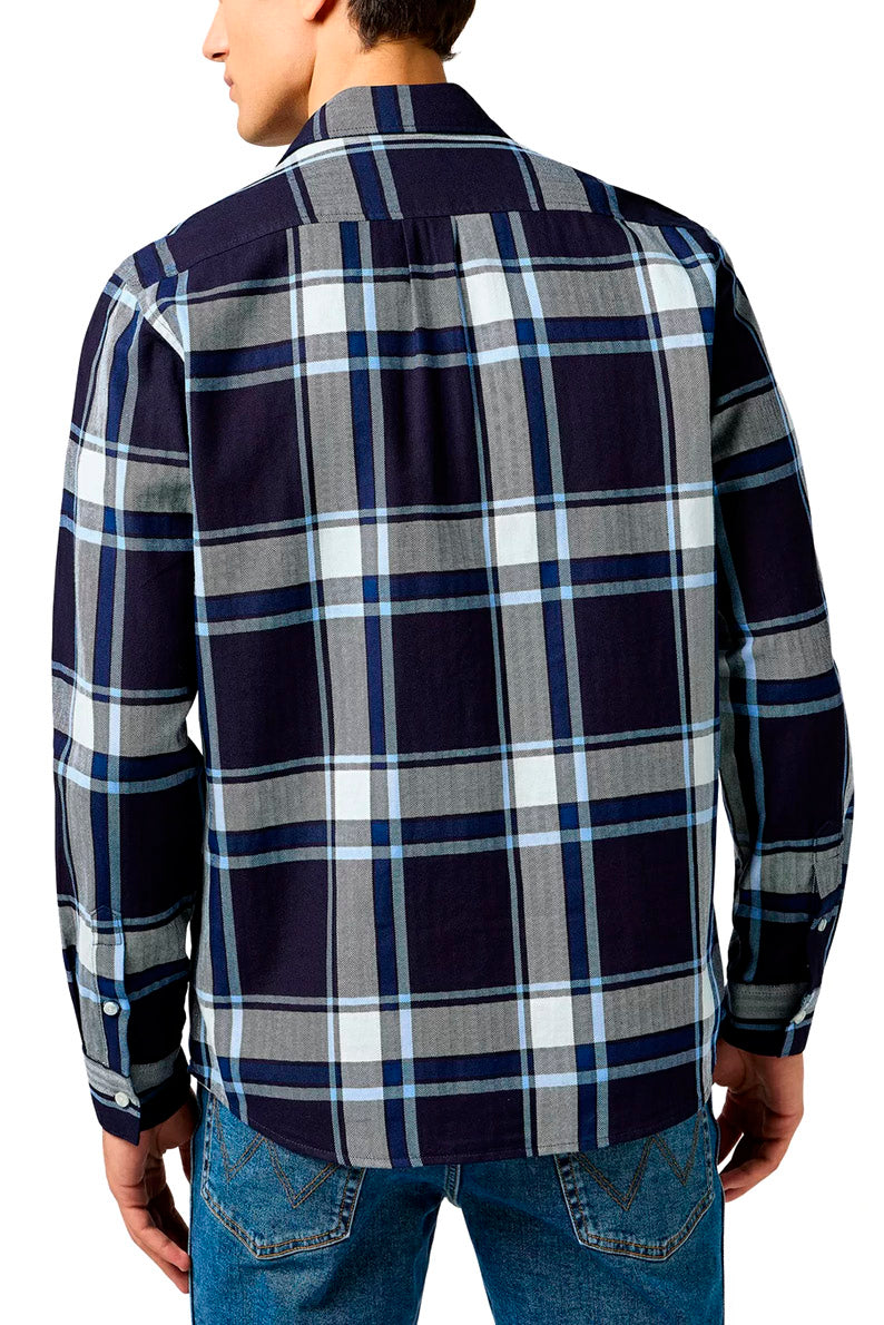 MESKA KOSZULA WRANGLER 1 PKT SHIRT LARGE INDIGO PLAID 112362898