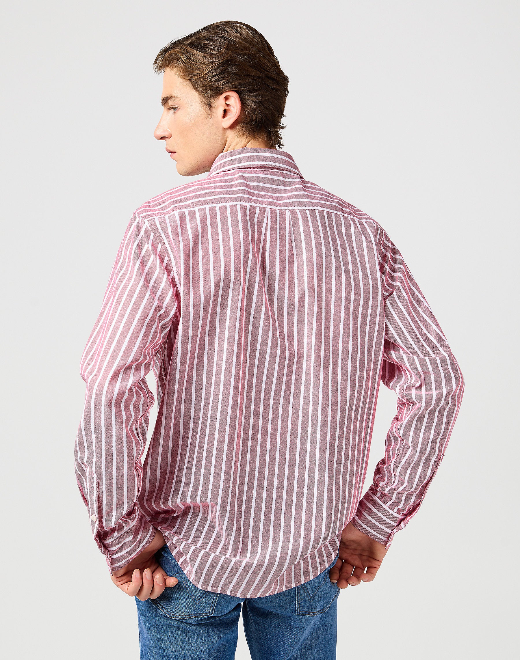 Meska Koszula Wrangler 1 Pkt Shirt Red Oxford 112362540