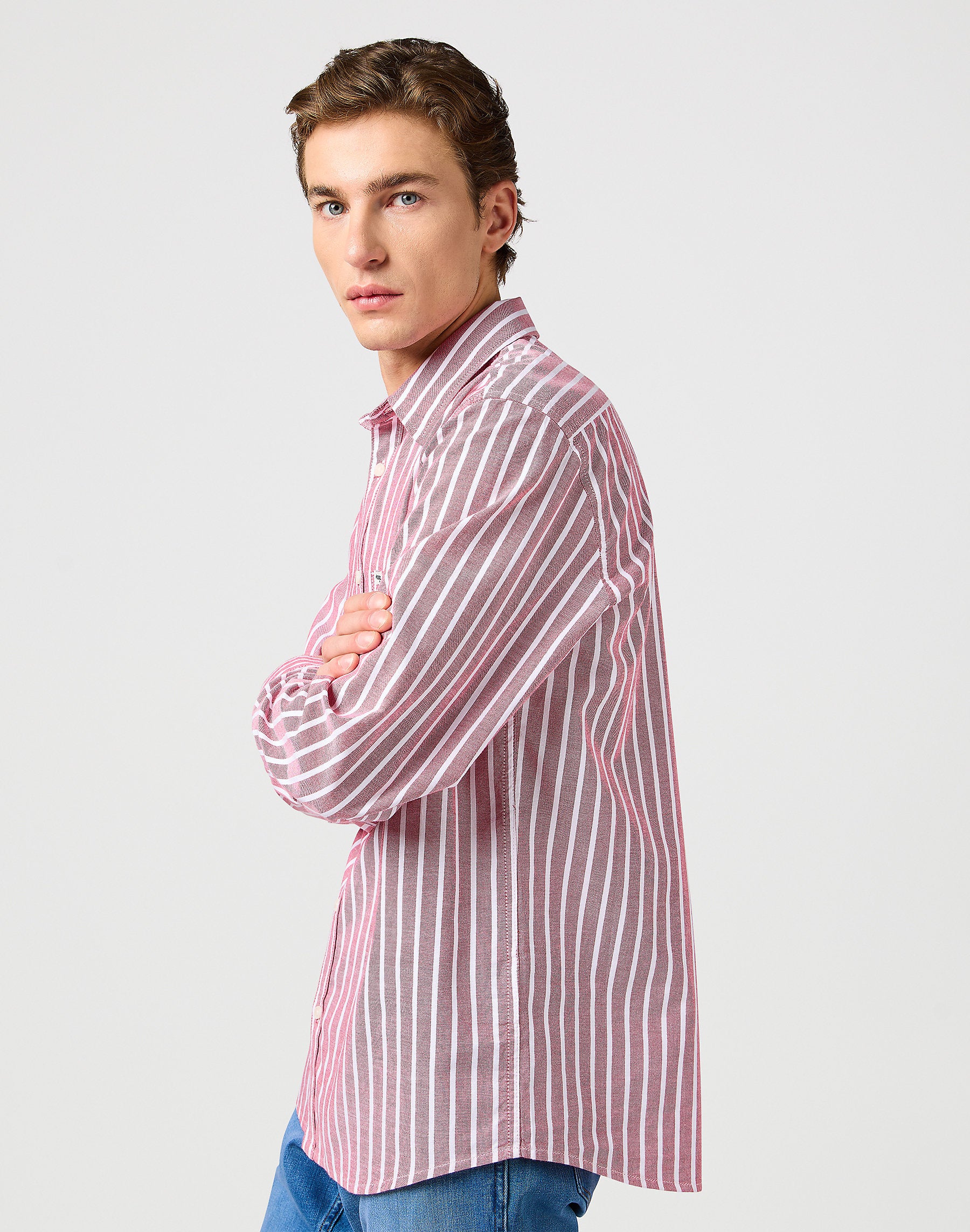 Meska Koszula Wrangler 1 Pkt Shirt Red Oxford 112362540