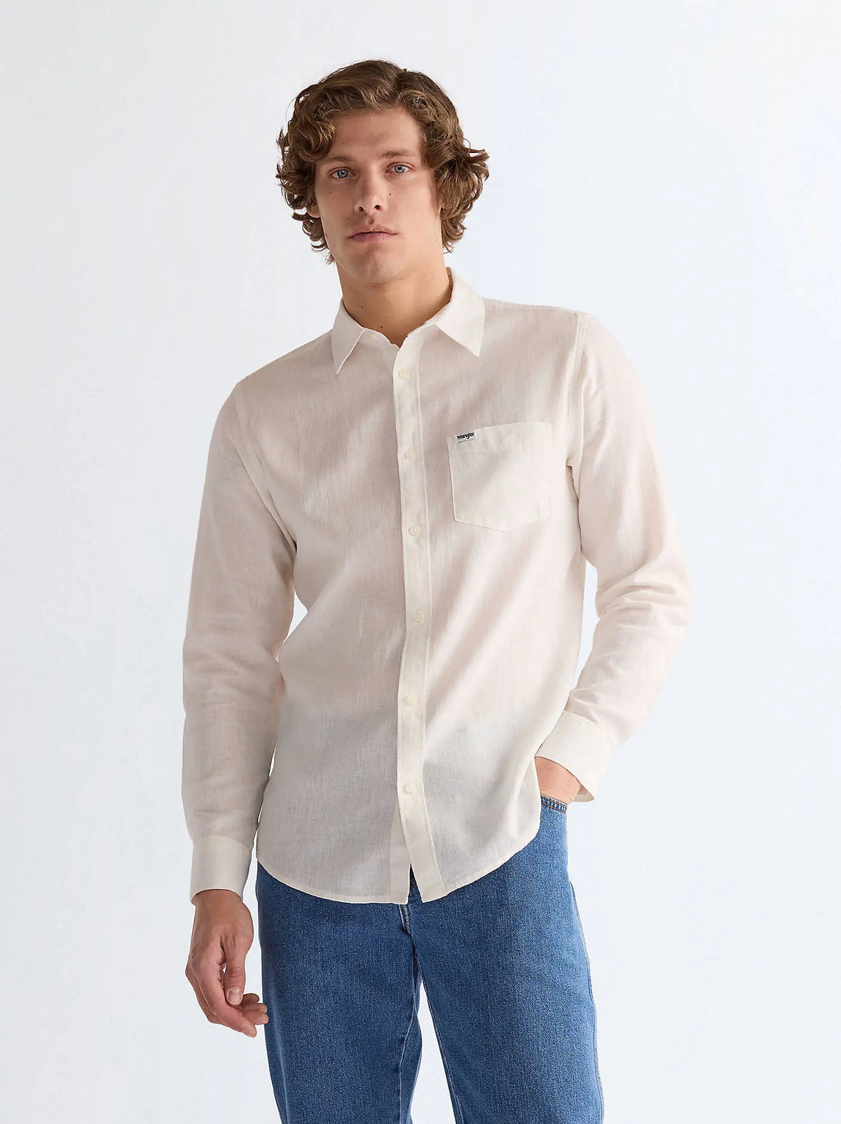 MESKA KOSZULA WRANGLER 1 PKT SHIRT WHITE 112362907
