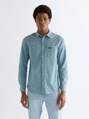 Męska Koszula Wrangler Chambray Shirt Indigo 112378119