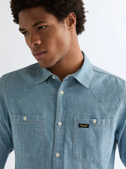 Męska Koszula Wrangler Chambray Shirt Indigo 112378119