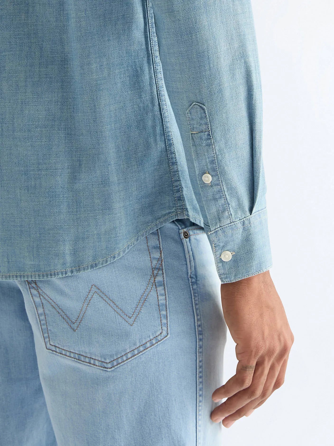 Męska Koszula Wrangler Chambray Shirt Indigo 112378119