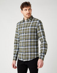 MĘSKA KOSZULA WRANGLER LS 1 PKT SHIRT IVY GREEN W5F1B3XIX 112141439
