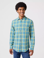 MĘSKA KOSZULA WRANGLER LS 1 PKT SHIRT RESEDA 112352794