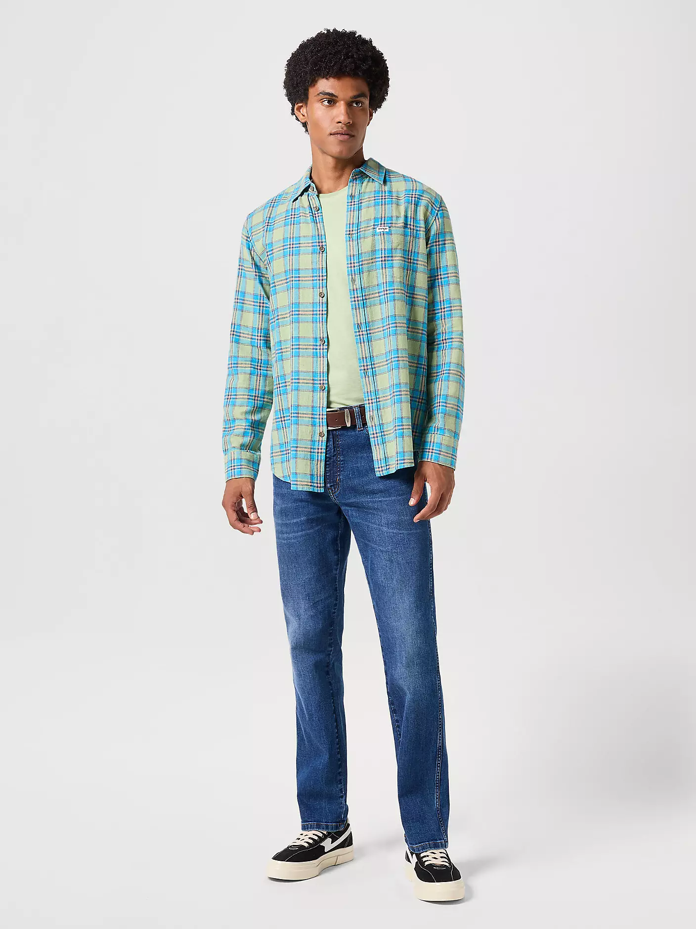 MĘSKA KOSZULA WRANGLER LS 1 PKT SHIRT RESEDA 112352794