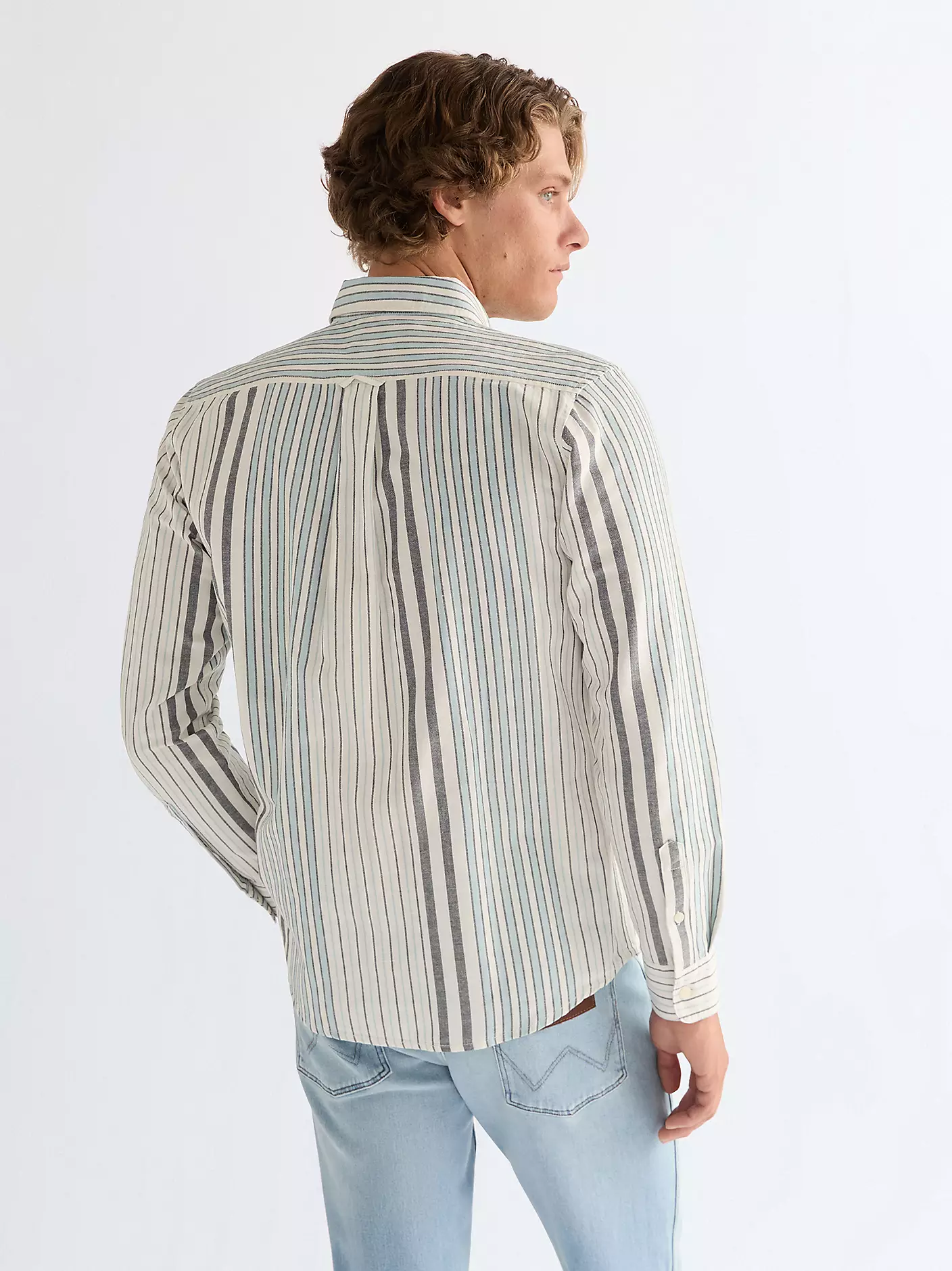 MĘSKA KOSZULA WRANGLER OXFORD SHIRT WHITE BLUE 112378098