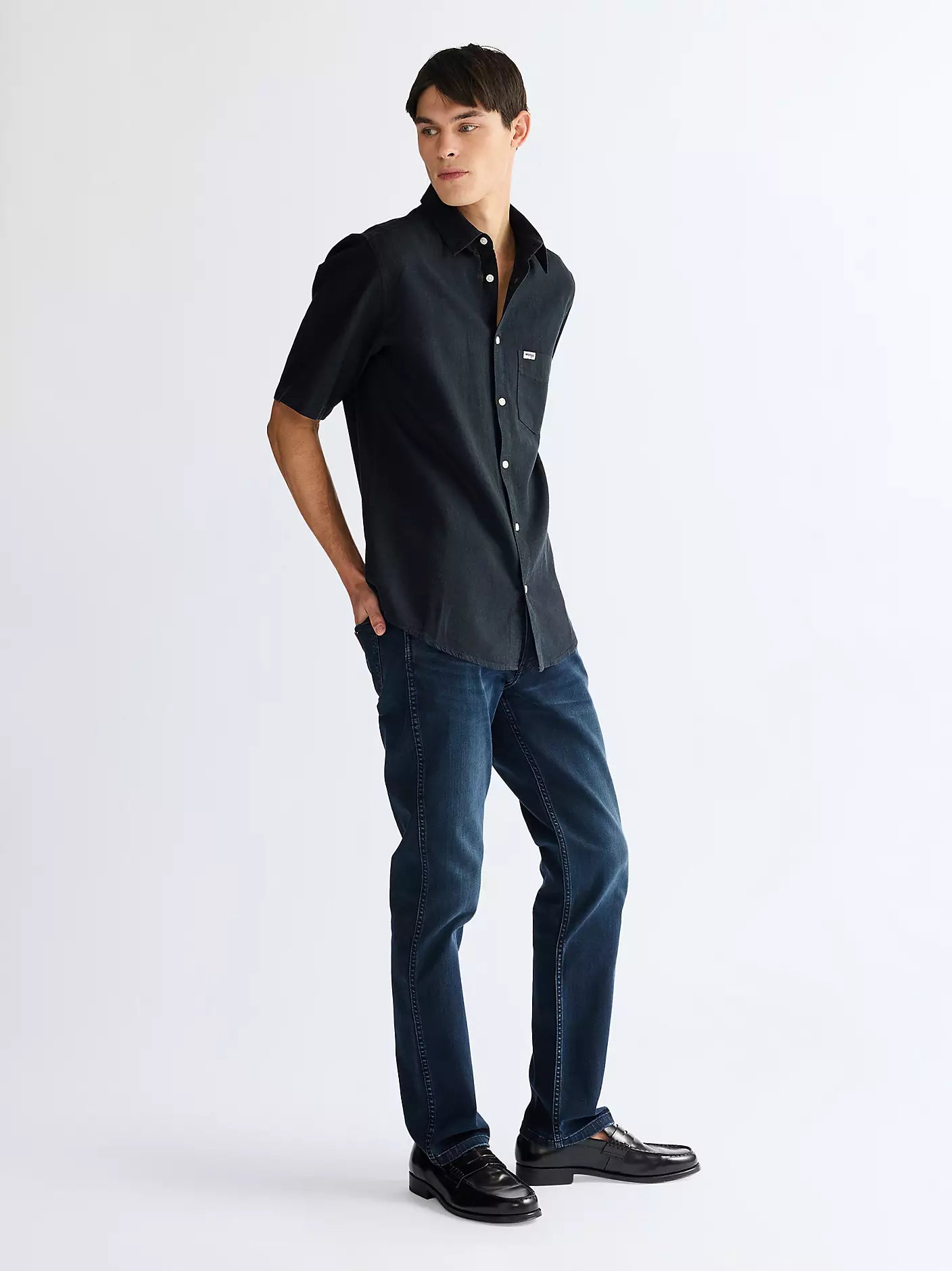 MESKA KOSZULA WRANGLER SS 1 PKT SHIRT BLACK 112362729