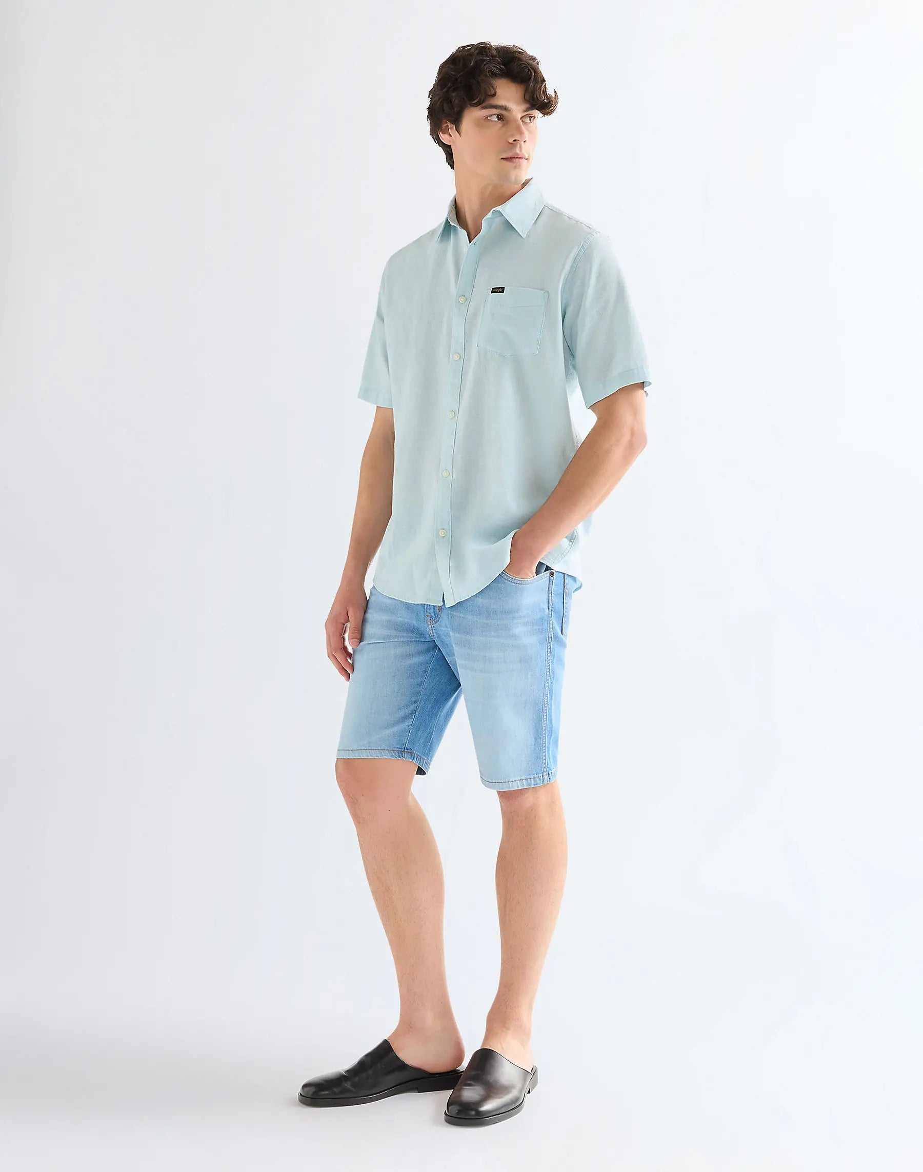 MESKA KOSZULA WRANGLER SS 1 PKT SHIRT FORGET ME NOT 112378046