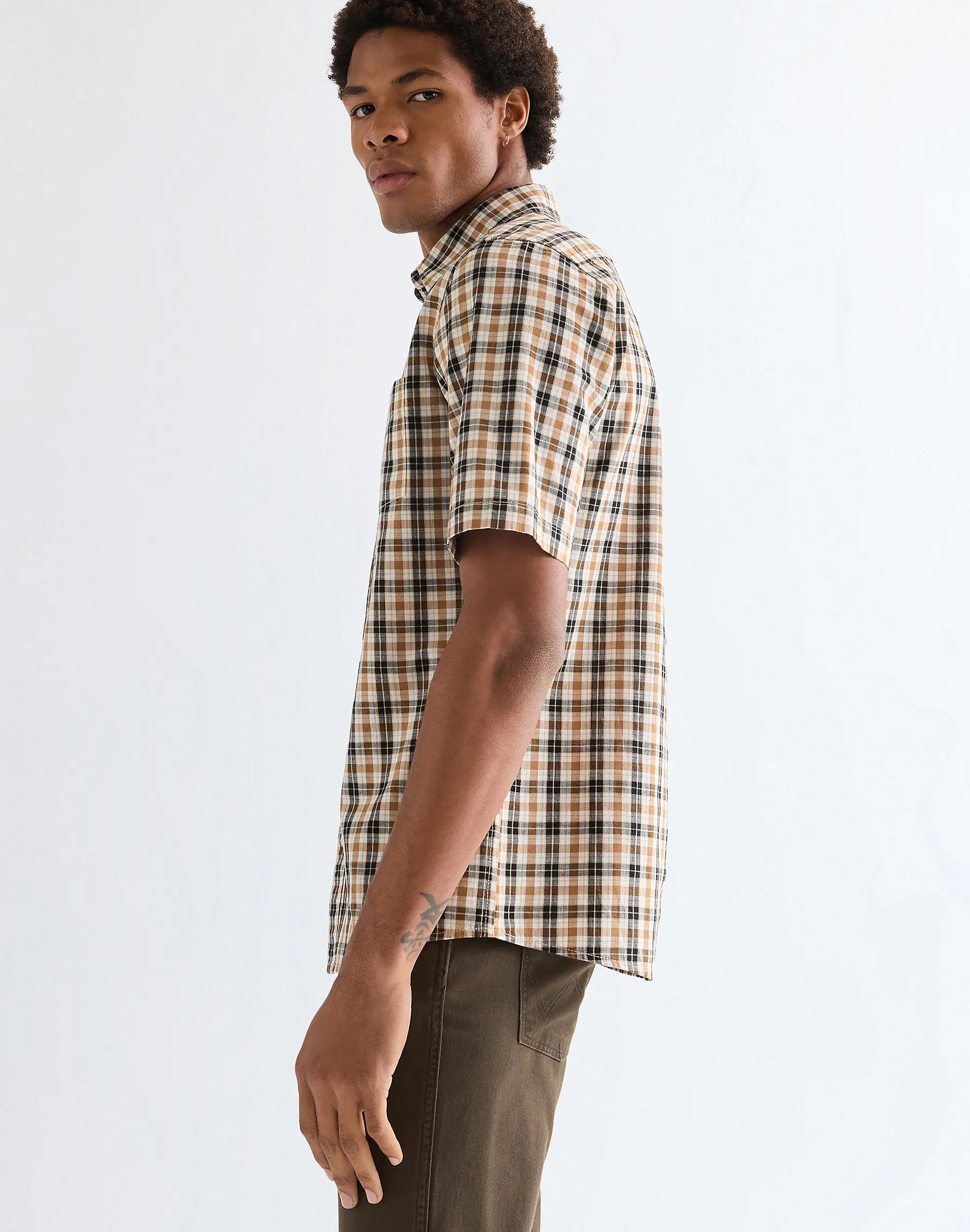 MESKA KOSZULA WRANGLER SS 1 PKT SHIRT GOLDEN WHEAT 112378048