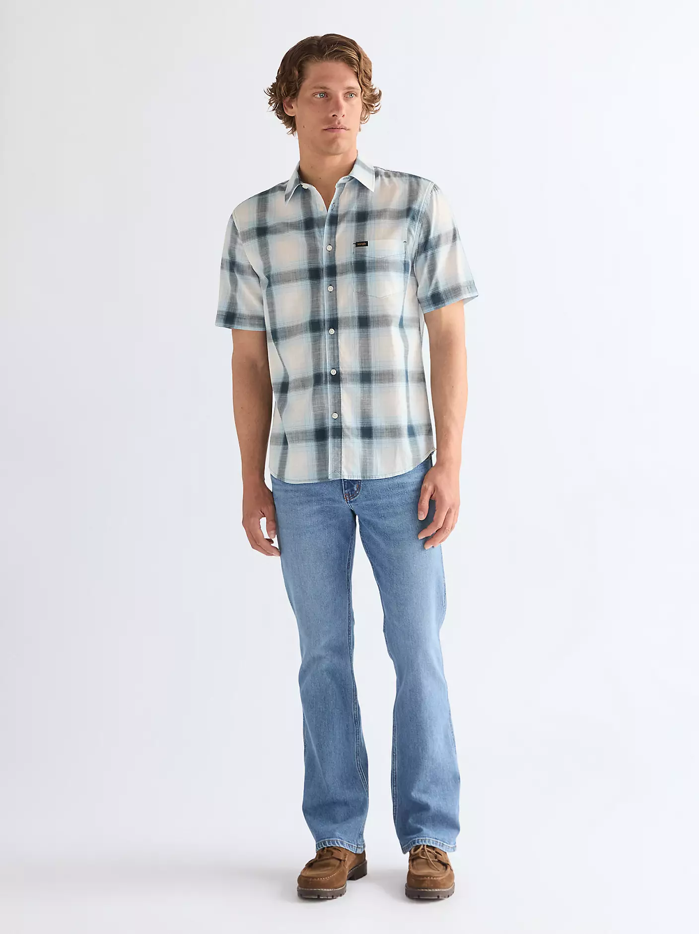 MĘSKA KOSZULA WRANGLER SS 1 PKT SHIRT MIDNIGHT NAVY 112378484