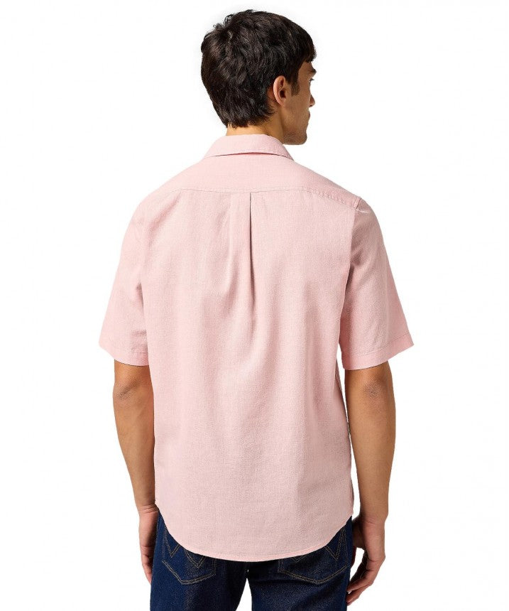 Meska Koszula Wrangler SS 1 Pkt Shirt Silver Pink 112362676