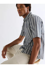 MESKA KOSZULA WRANGLER SS CHAMBRAY SHIRT DARK STRIPE 112378121