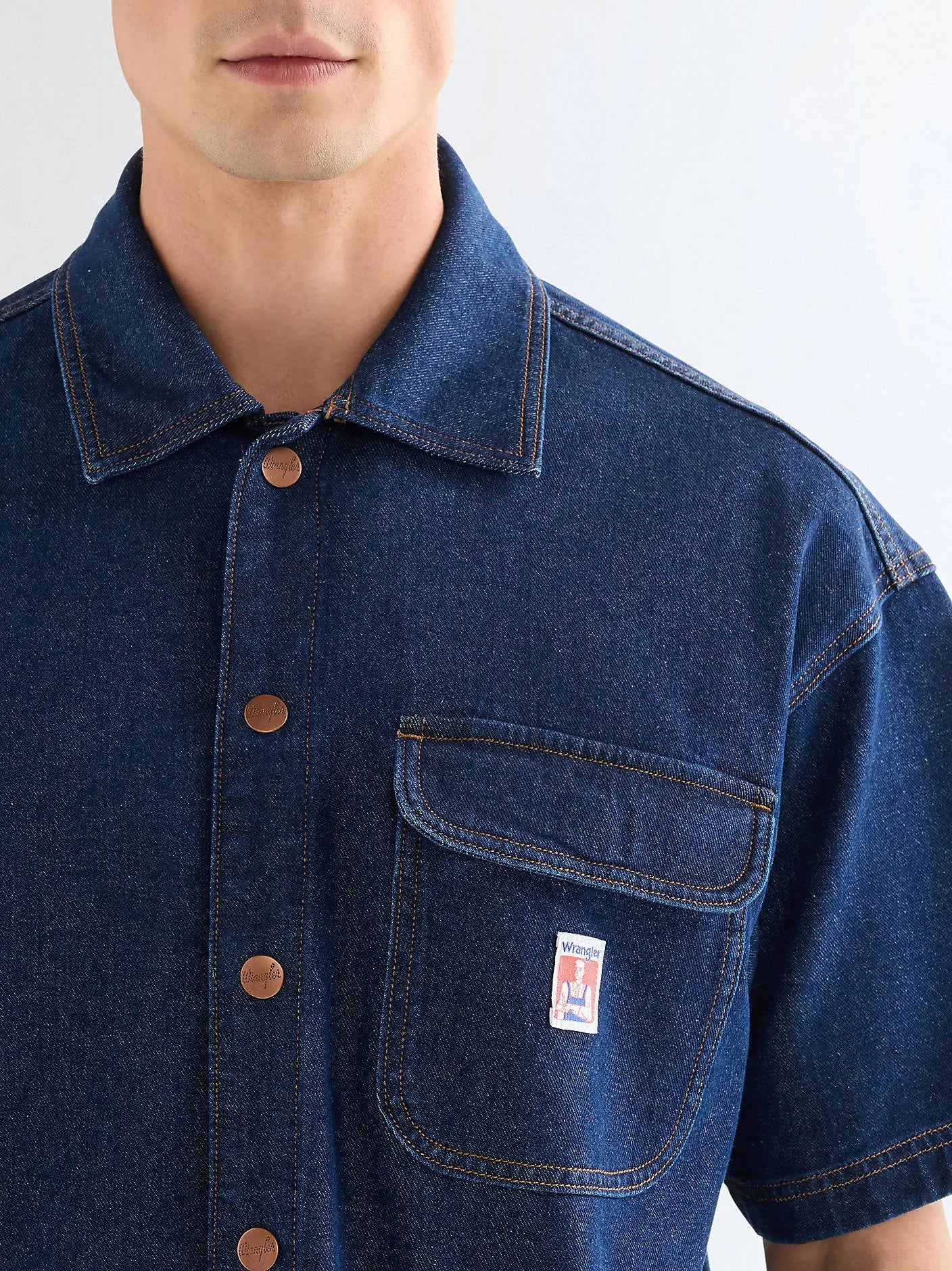 Męska Koszula Wrangler SS Overshirt Rinse 112378123