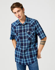 Męska Koszula Wrangler SS Western Shirt Latigo Indigo 112362899