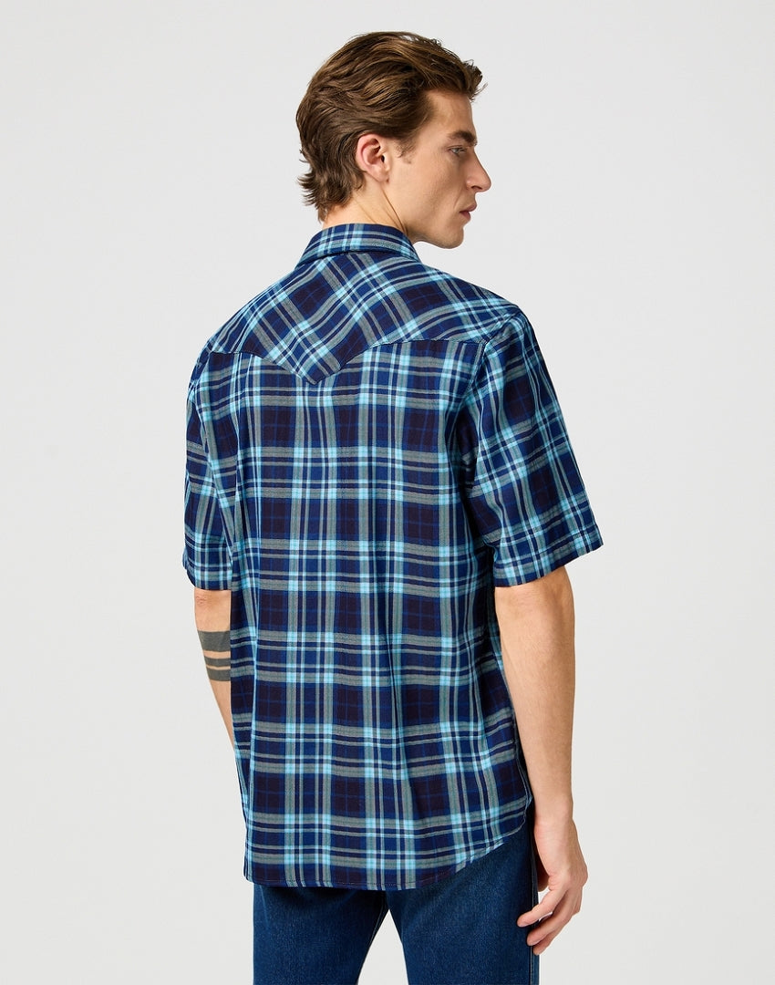 Męska Koszula Wrangler SS Western Shirt Latigo Indigo 112362899