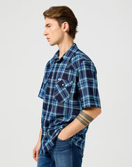 Męska Koszula Wrangler SS Western Shirt Latigo Indigo 112362899