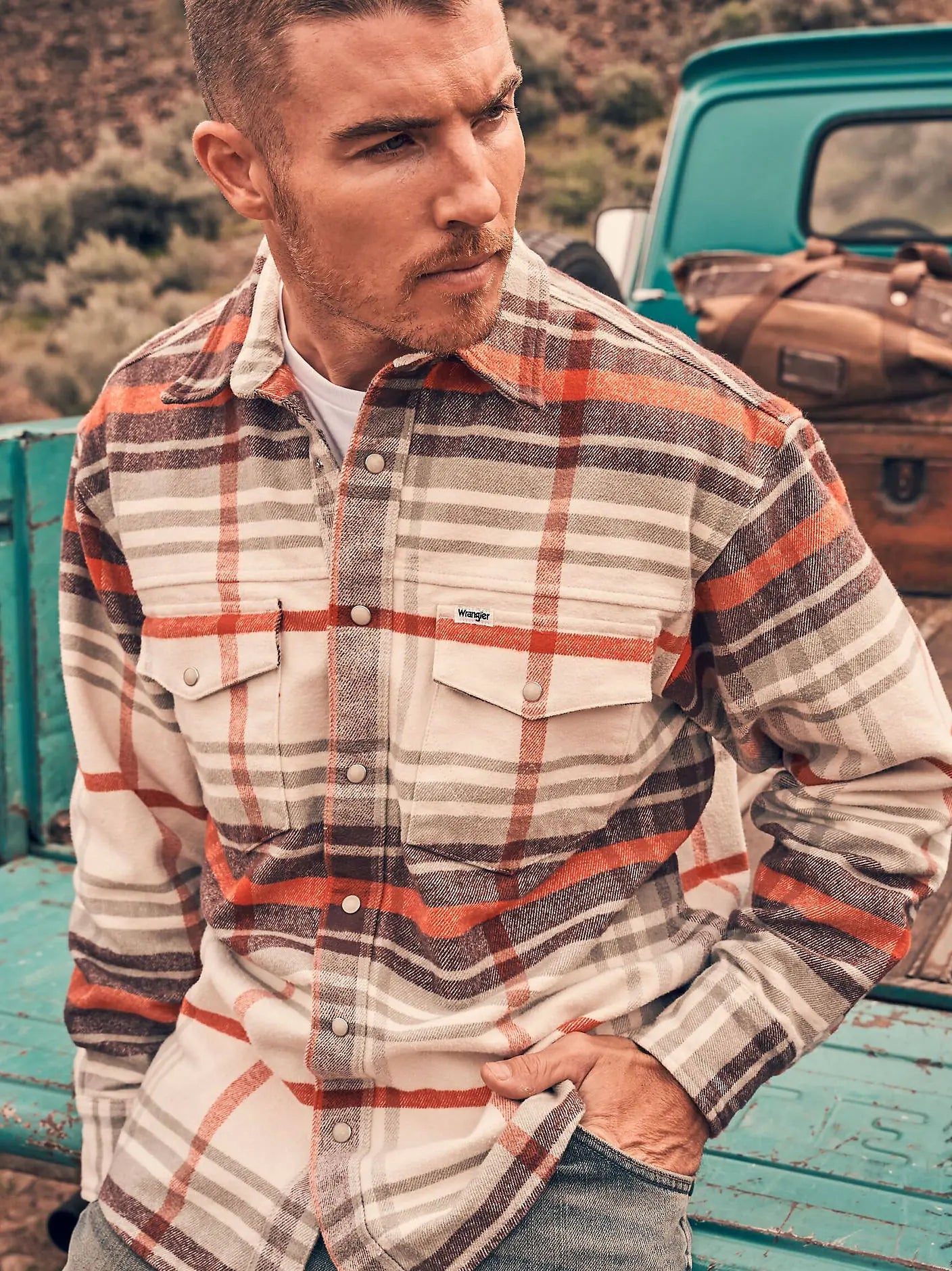 MESKA KOSZULA WRANGLER WESTERN SHIRT BIRCH 112372459